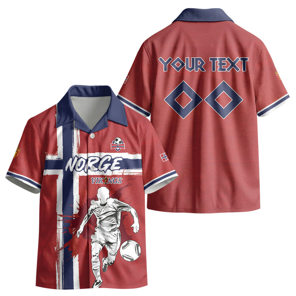Custom Norge 2026 World Football Kid Hawaiian Shirt Vikings Go Champions LT01