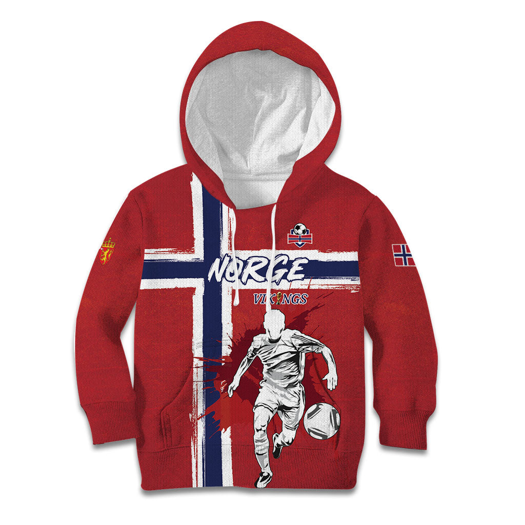 Custom Norge 2026 World Football Kid Hoodie Vikings Go Champions