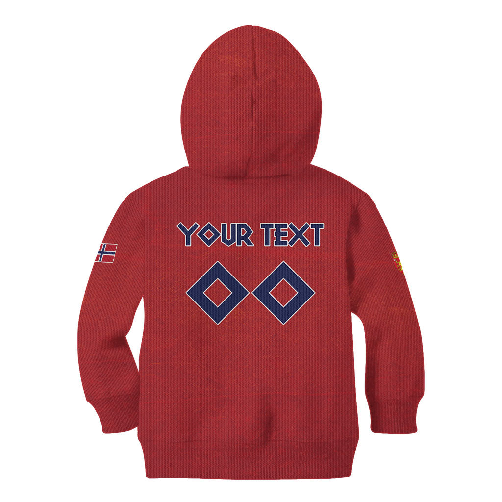Custom Norge 2026 World Football Kid Hoodie Vikings Go Champions