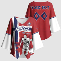 Custom Norge 2026 World Football Kimono Sleeve Blouse Vikings Go Champions