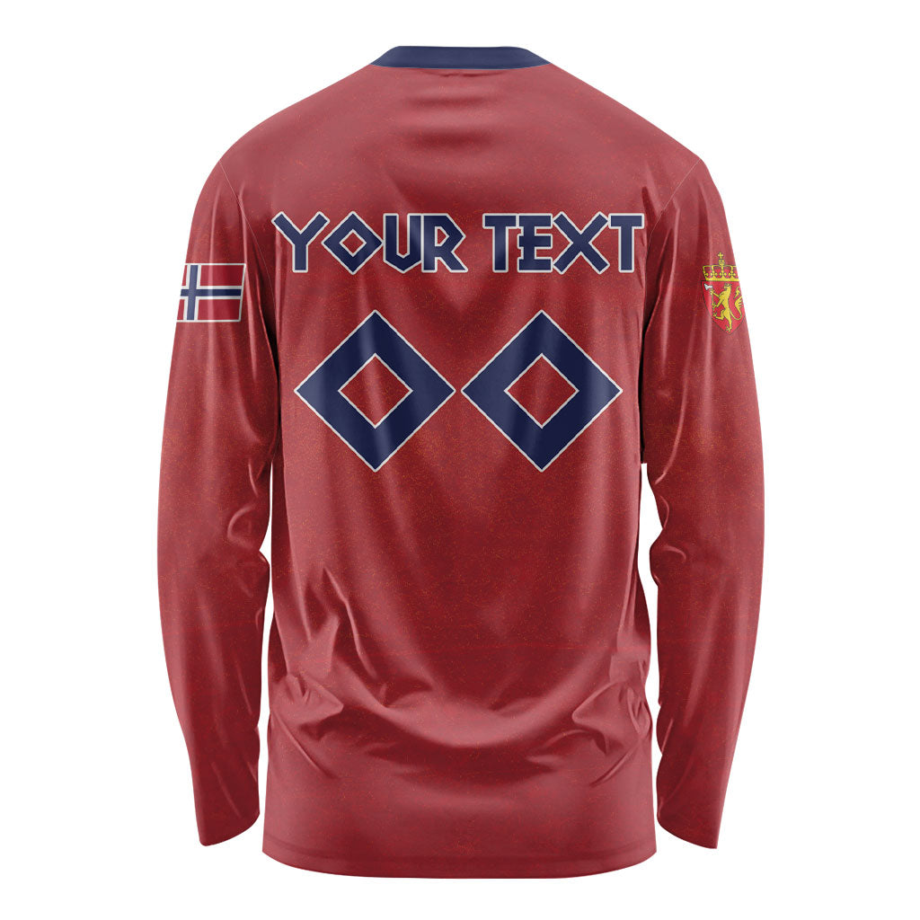 Custom Norge 2026 World Football Long Sleeve Shirt Vikings Go Champions