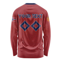 Custom Norge 2026 World Football Long Sleeve Shirt Vikings Go Champions