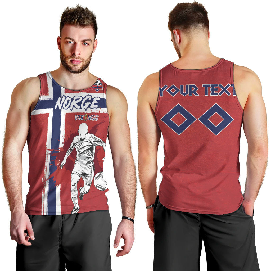 Custom Norge 2026 World Football Men Tank Top Vikings Go Champions