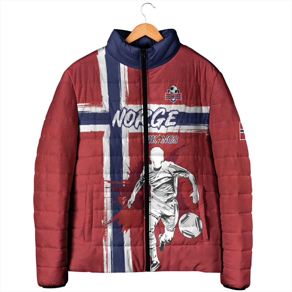 Custom Norge 2026 World Football Padded Jacket Vikings Go Champions