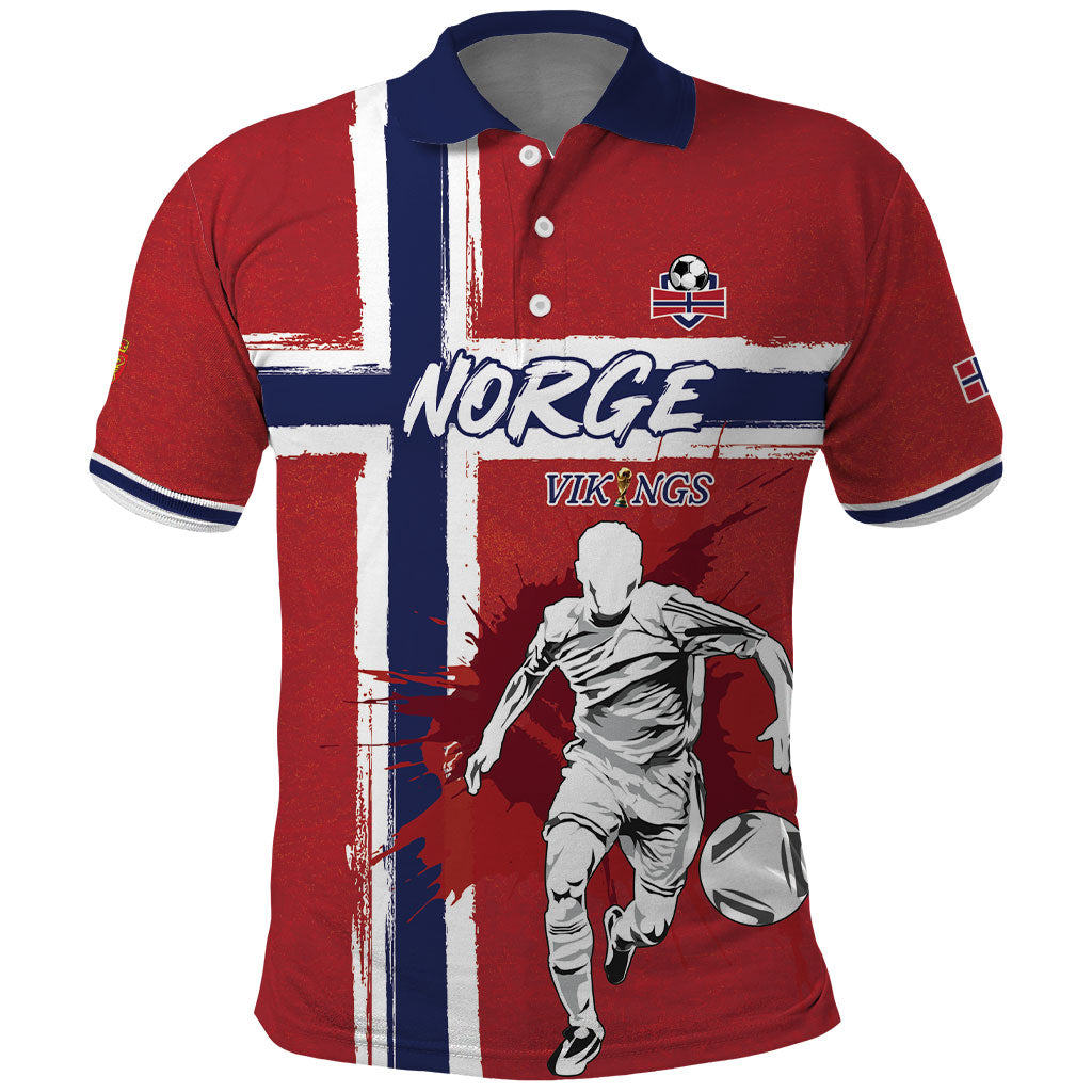 Custom Norge 2026 World Football Polo Shirt Vikings Go Champions
