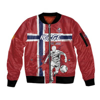 Custom Norge 2026 World Football Sleeve Zip Bomber Jacket Vikings Go Champions