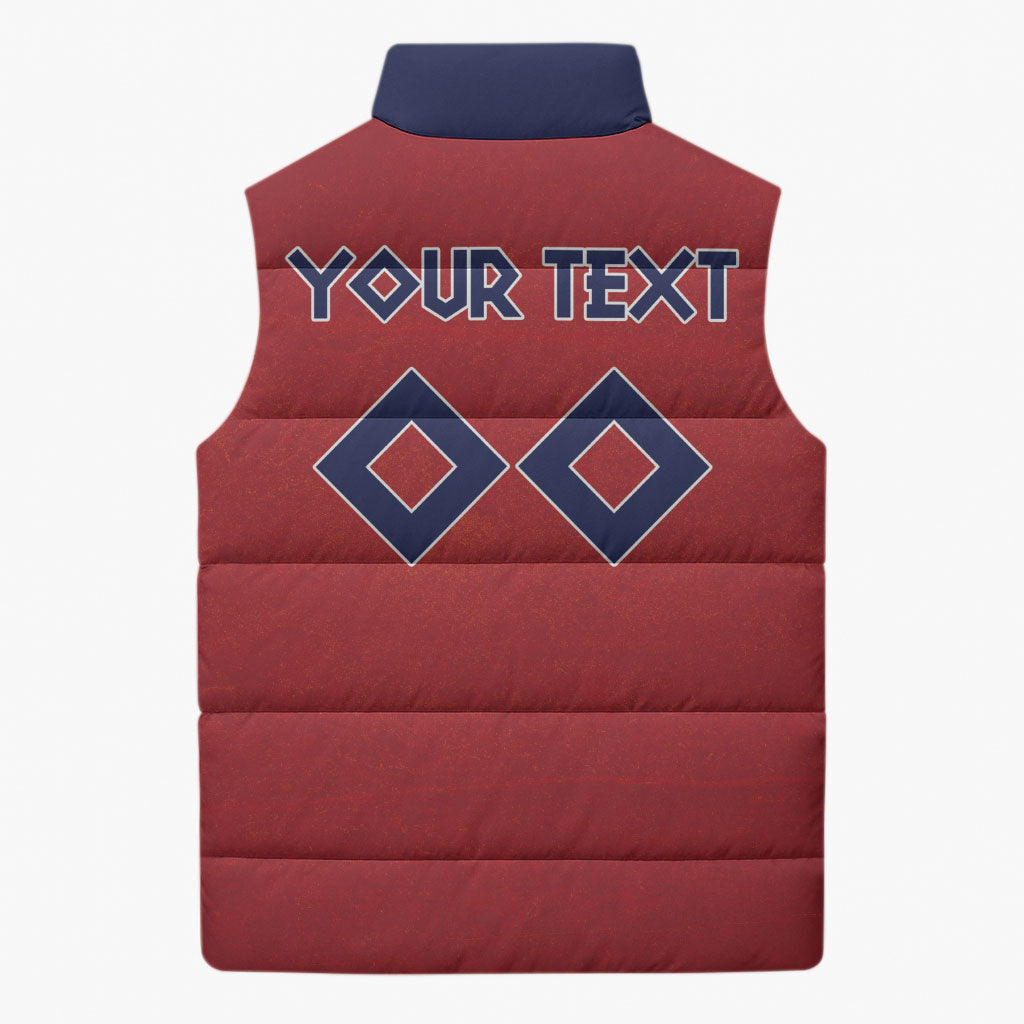 Custom Norge 2026 World Football Sleeveless Puffer Jacket Vikings Go Champions