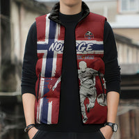 Custom Norge 2026 World Football Sleeveless Puffer Jacket Vikings Go Champions