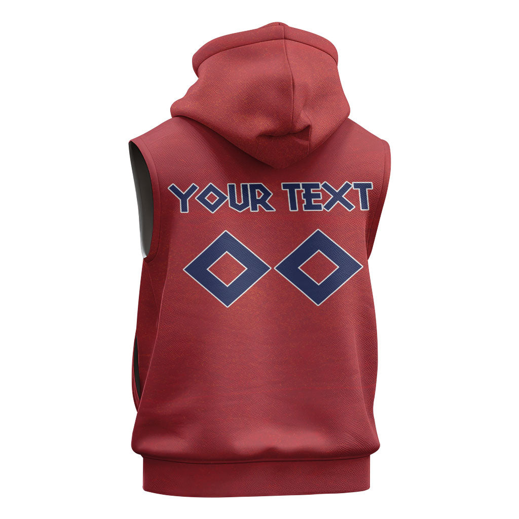 Custom Norge 2026 World Football Sleeveless Zip Hoodie Vikings Go Champions