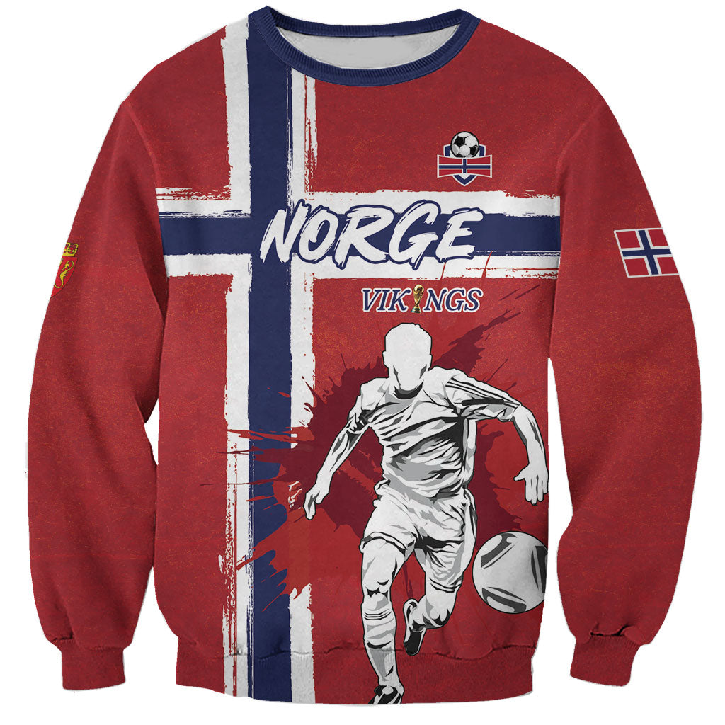 Custom Norge 2026 World Football Sweatshirt Vikings Go Champions