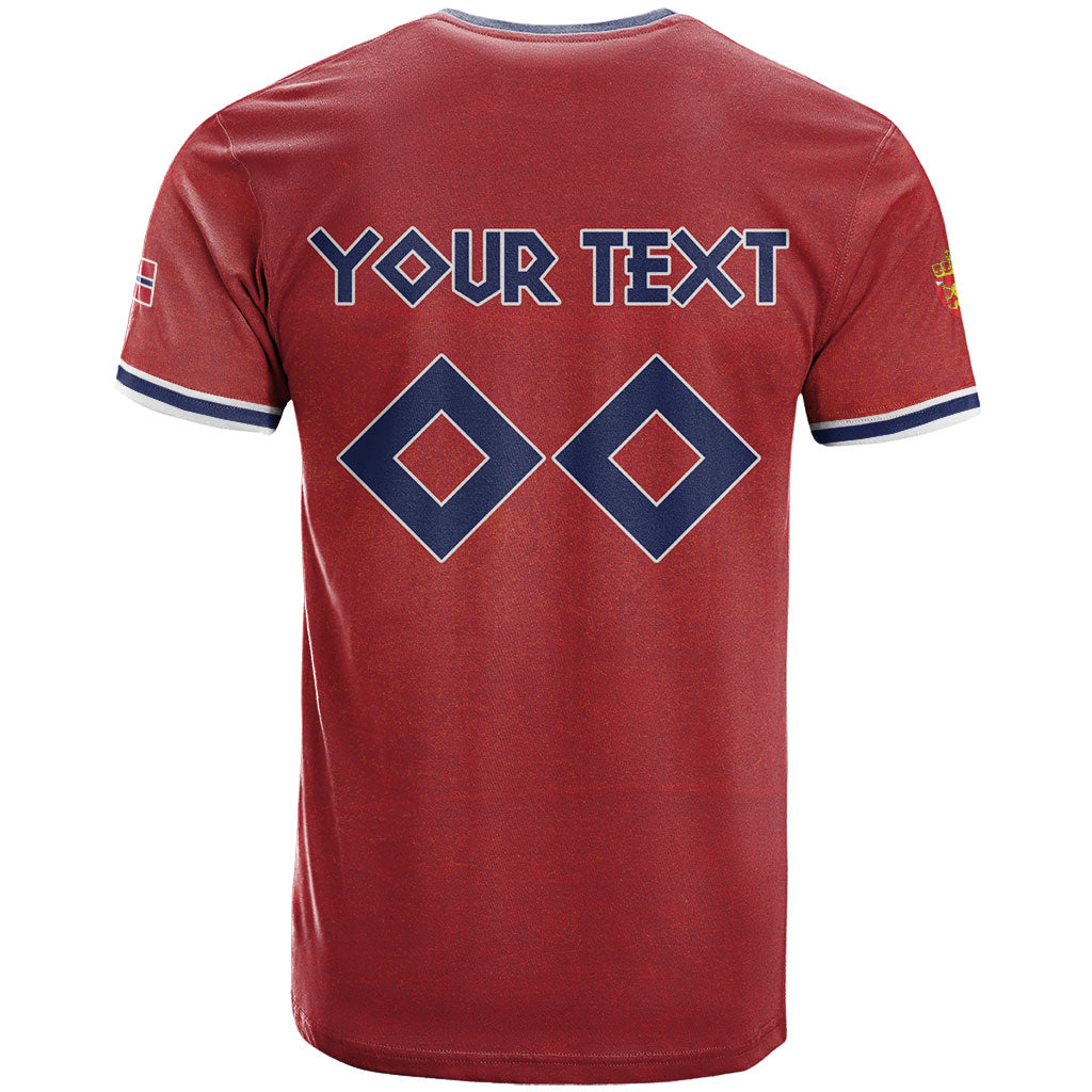 Custom Norge 2026 World Football T Shirt Vikings Go Champions
