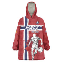 Custom Norge 2026 World Football Wearable Blanket Hoodie Vikings Go Champions