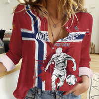 Custom Norge 2026 World Football Women Casual Shirt Vikings Go Champions