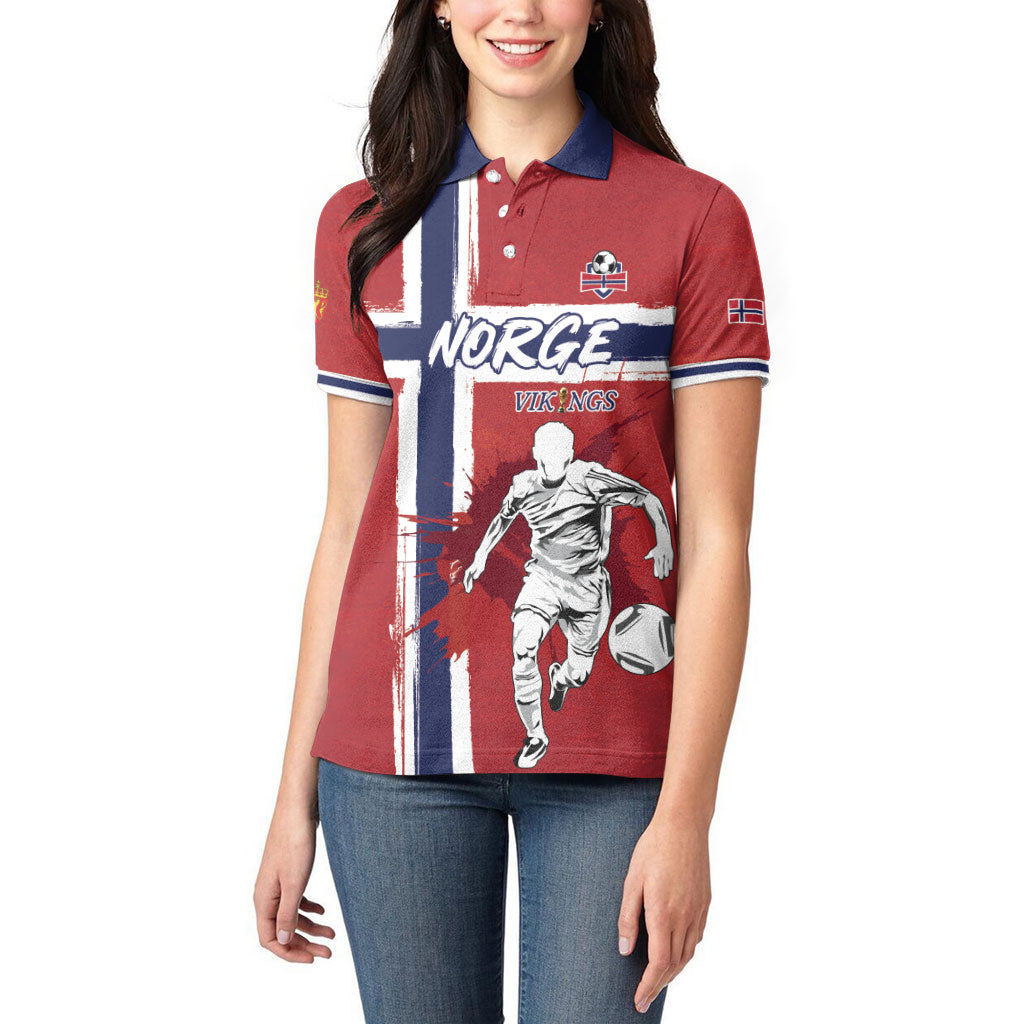 Custom Norge 2026 World Football Women Polo Shirt Vikings Go Champions