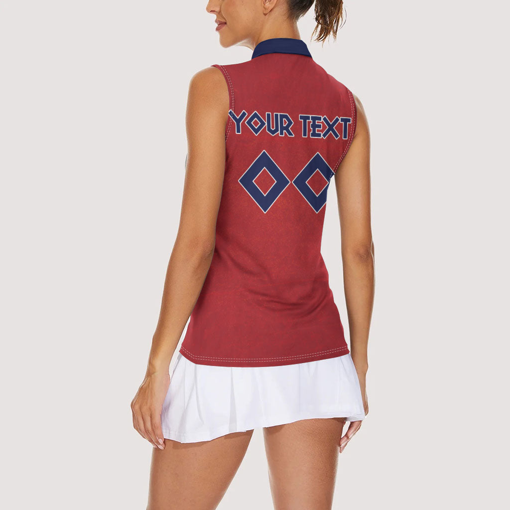 Custom Norge 2026 World Football Women Sleeveless Polo Shirt Vikings Go Champions