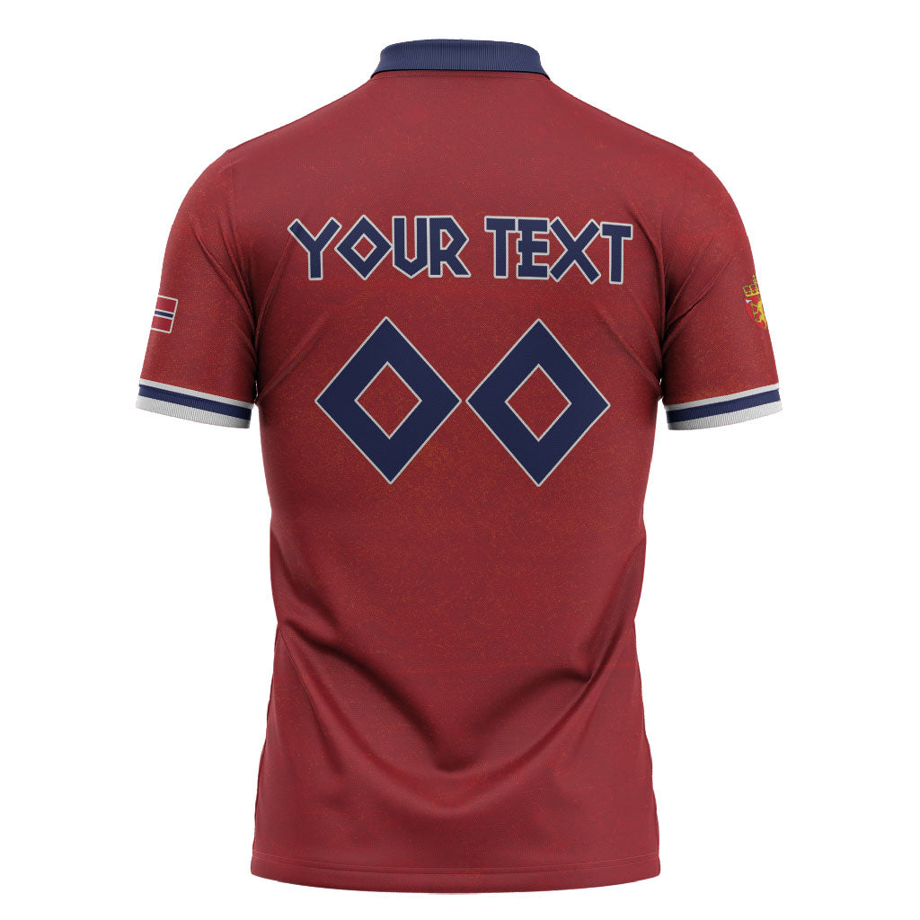 Custom Norge 2026 World Football Zipper Polo Shirt Vikings Go Champions
