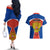 Russia Couples Matching Off The Shoulder Long Sleeve Dress and Hawaiian Shirt Russian Eagle and Kremlin - Wonder Print Shop