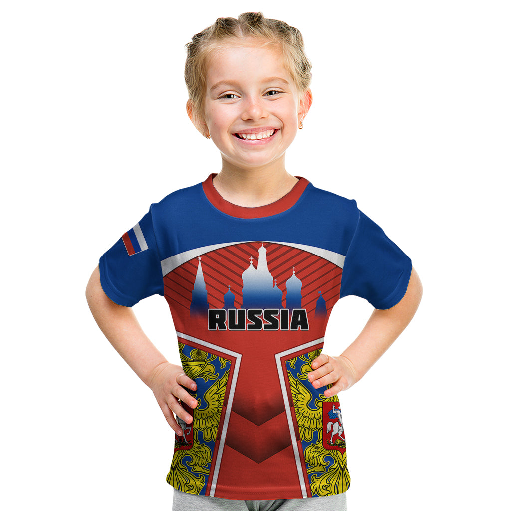 Russia Kid T Shirt Russian Eagle and Kremlin - Wonder Print Shop