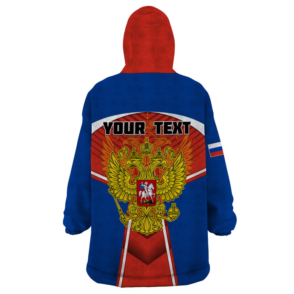 Personalised Russia Wearable Blanket Hoodie Russian Eagle and Kremlin - Wonder Print Shop