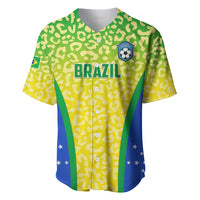 Brazil Football Baseball Jersey Brasil Leopard Pattern - Wonder Print Shop