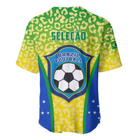 Brazil Football Baseball Jersey Brasil Leopard Pattern - Wonder Print Shop
