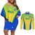 Brazil Football Couples Matching Off Shoulder Short Dress and Long Sleeve Button Shirts Brasil Leopard Pattern - Wonder Print Shop