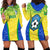 Brazil Football Hoodie Dress Brasil Leopard Pattern - Wonder Print Shop