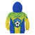 Brazil Football Kid Hoodie Brasil Leopard Pattern - Wonder Print Shop