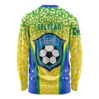 Brazil football long sleeve shirt with leopard print, SELEÇÃO and soccer crest