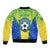 Brazil Football Sleeve Zip Bomber Jacket Brasil Leopard Pattern - Wonder Print Shop