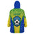 Brazil Football Wearable Blanket Hoodie Brasil Leopard Pattern - Wonder Print Shop
