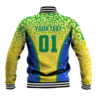 Personalised Brazil Football Baseball Jacket Brasil Leopard Pattern - Wonder Print Shop