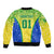 Personalised Brazil Football Bomber Jacket Brasil Leopard Pattern - Wonder Print Shop