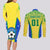 Personalised Brazil Football Couples Matching Long Sleeve Bodycon Dress and Long Sleeve Button Shirts Brasil Leopard Pattern - Wonder Print Shop