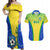 Personalised Brazil Football Couples Matching Off Shoulder Maxi Dress and Hawaiian Shirt Brasil Leopard Pattern - Wonder Print Shop