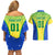 Personalised Brazil Football Couples Matching Off Shoulder Short Dress and Hawaiian Shirt Brasil Leopard Pattern - Wonder Print Shop