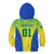 Personalised Brazil Football Kid Hoodie Brasil Leopard Pattern - Wonder Print Shop