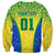 Personalised Brazil Football Sweatshirt Brasil Leopard Pattern - Wonder Print Shop