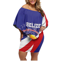 Belize Independence Day 1981 Family Matching Off Shoulder Short Dress and Hawaiian Shirt Bileez Keel Billed Toucan - Wonder Print Shop