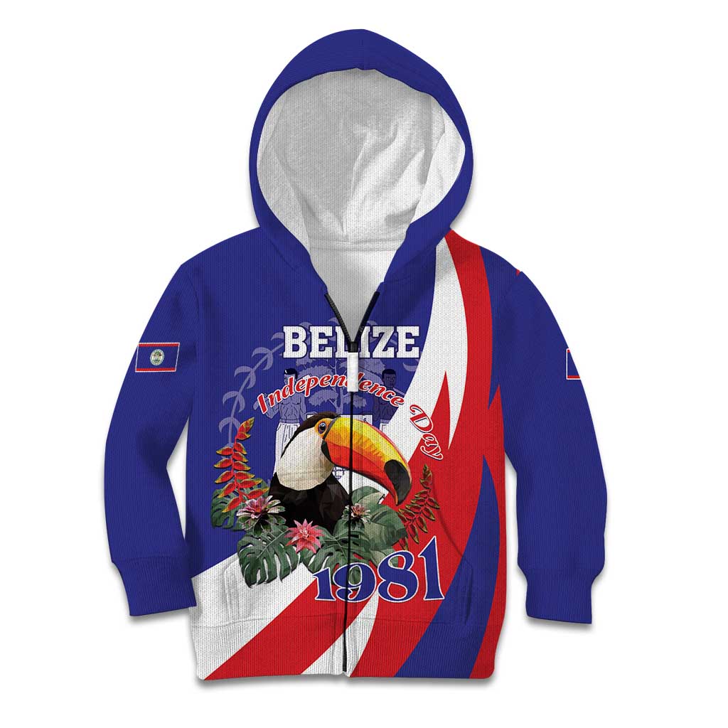 Belize Independence Day 1981 Kid Hoodie Bileez Keel Billed Toucan - Wonder Print Shop