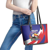 Belize Independence Day 1981 Leather Tote Bag Bileez Keel Billed Toucan - Wonder Print Shop
