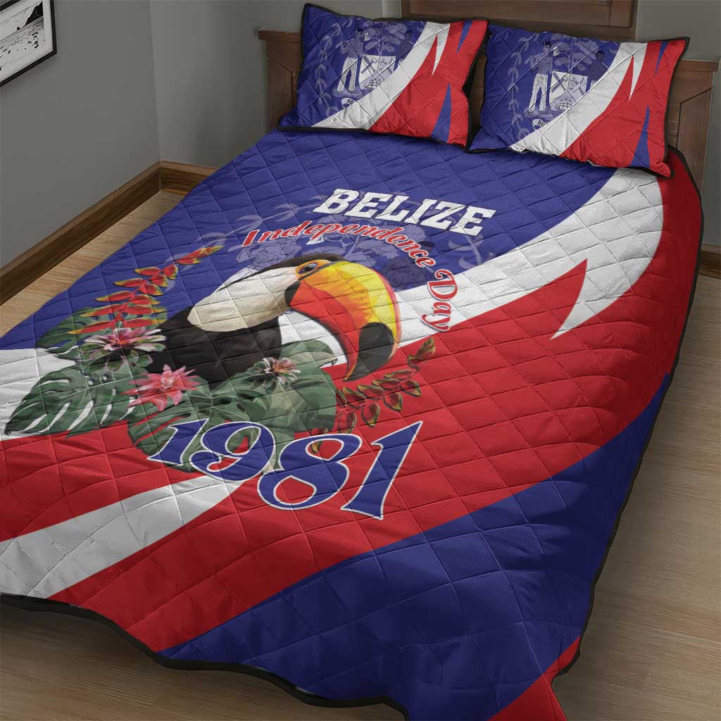 Belize Independence Day 1981 Quilt Bed Set Bileez Keel Billed Toucan - Wonder Print Shop