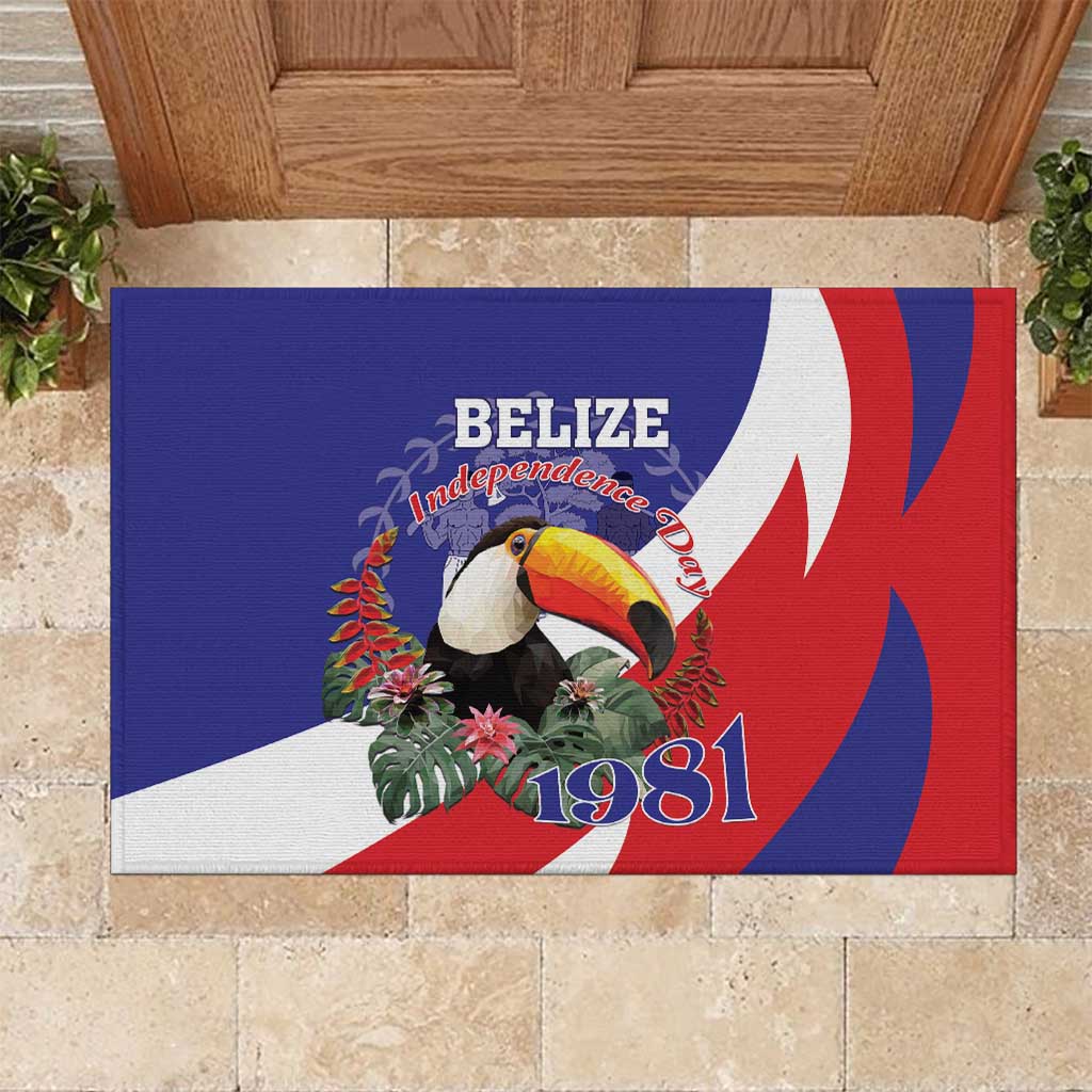 Belize Independence Day 1981 Rubber Doormat Bileez Keel Billed Toucan - Wonder Print Shop