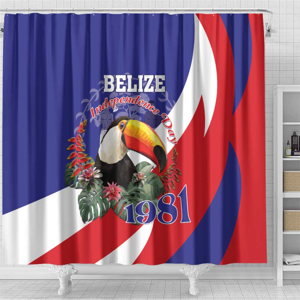Belize Independence Day 1981 Shower Curtain Bileez Keel Billed Toucan