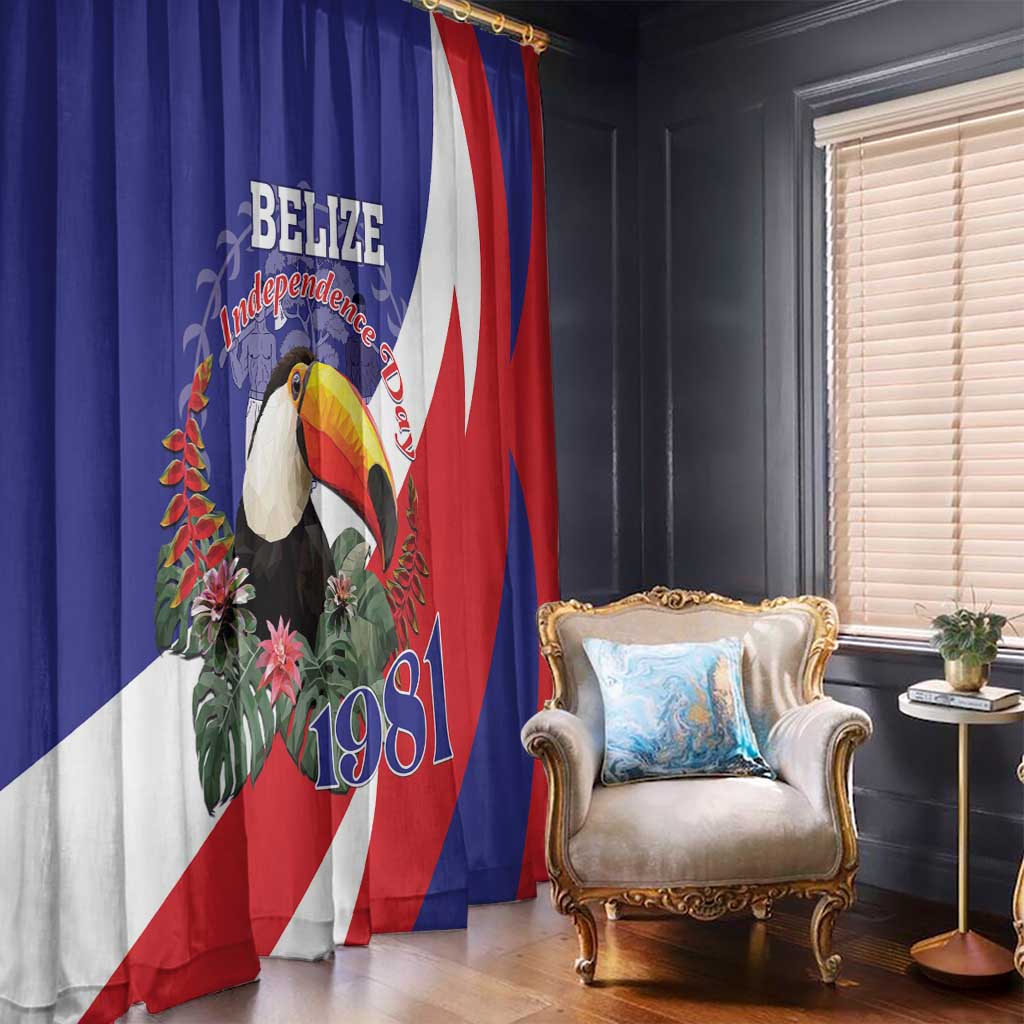 Belize Independence Day 1981 Window Curtain Bileez Keel Billed Toucan - Wonder Print Shop