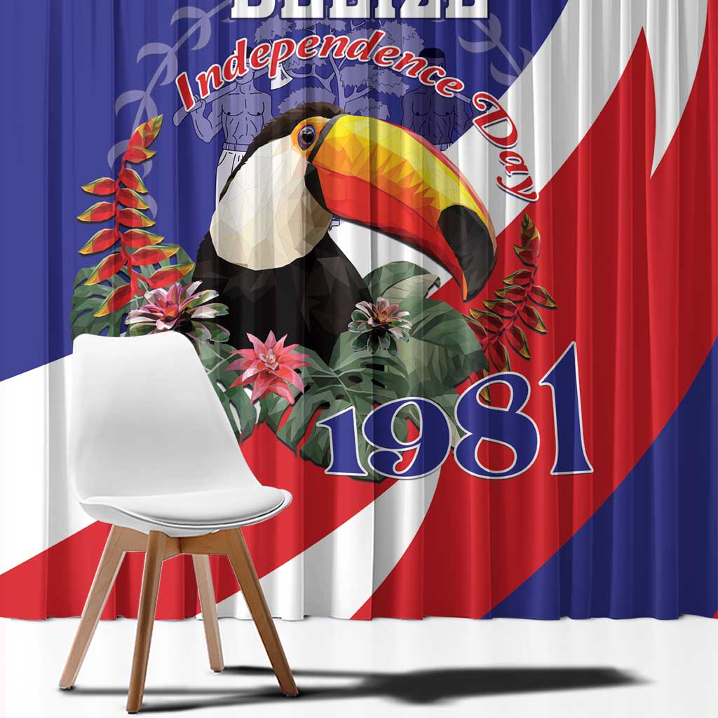 Belize Independence Day 1981 Window Curtain Bileez Keel Billed Toucan - Wonder Print Shop