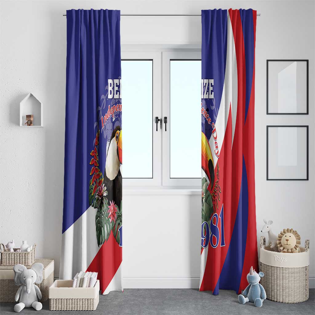 Belize Independence Day 1981 Window Curtain Bileez Keel Billed Toucan - Wonder Print Shop