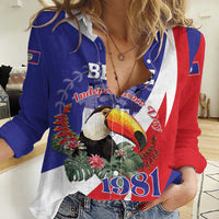 Belize Independence Day 1981 Women Casual Shirt Bileez Keel Billed Toucan - Wonder Print Shop