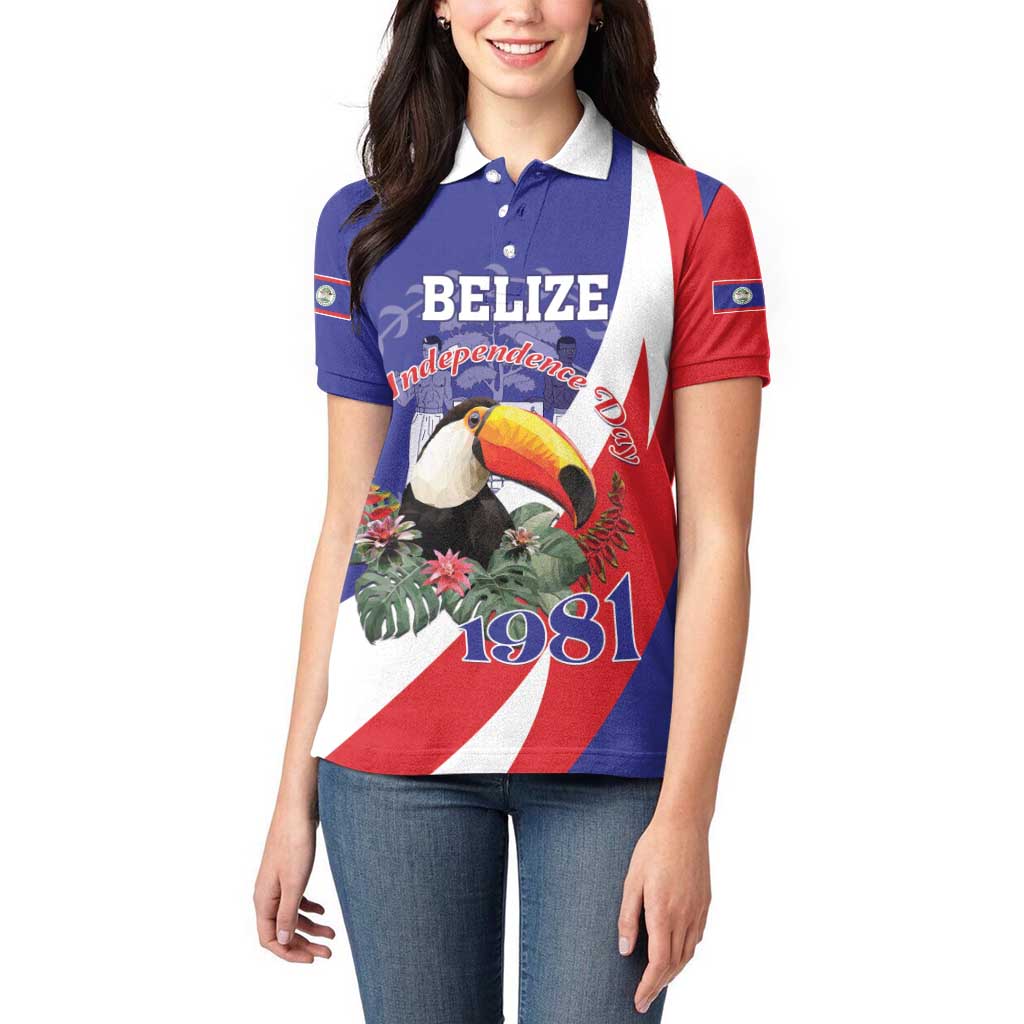 Belize Independence Day 1981 Women Polo Shirt Bileez Keel Billed Toucan - Wonder Print Shop