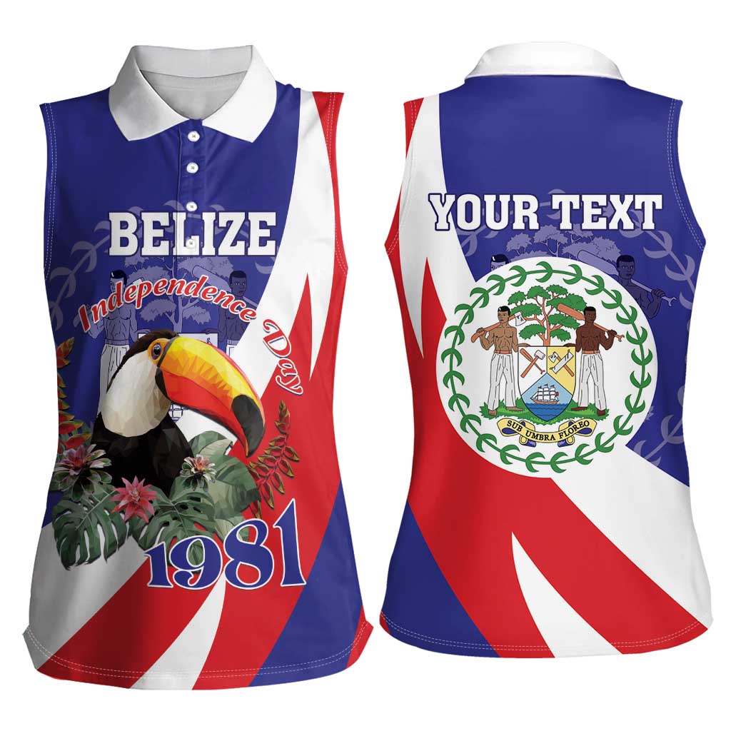 Belize Independence Day 1981 Women Sleeveless Polo Shirt Bileez Keel Billed Toucan - Wonder Print Shop